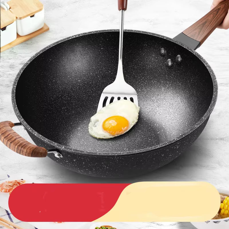 Maifan Stone Wok Non-Stick Pan Pan without Oily Smoke Cooking Pot Induction Cooker Gas Cooker Household Iron Pan Non Stick Pan